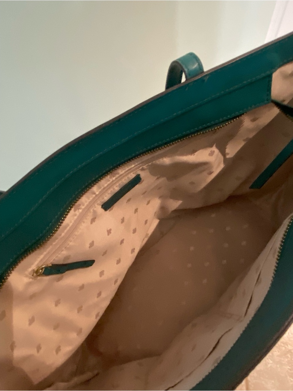 kate spade Teal Green Leather Tote Bag - Picture 5 of 11
